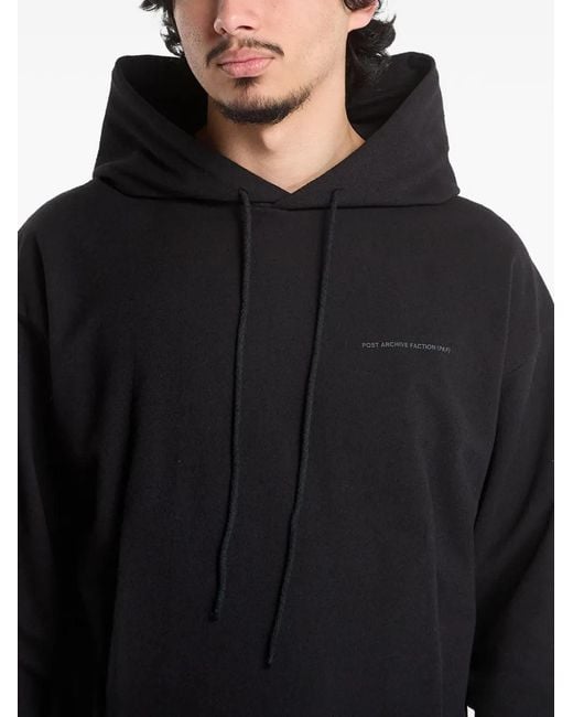 Post Archive Faction PAF Logo-Detail Hoodie in Black for Men | Lyst