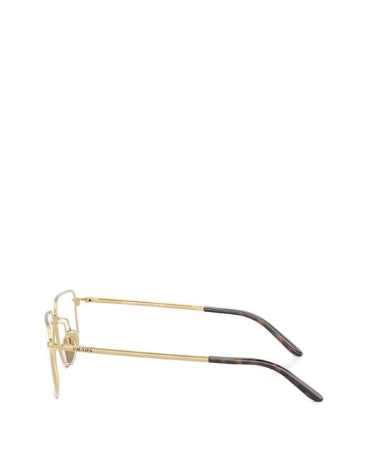 Prada White Rectangle-Frame Glasses