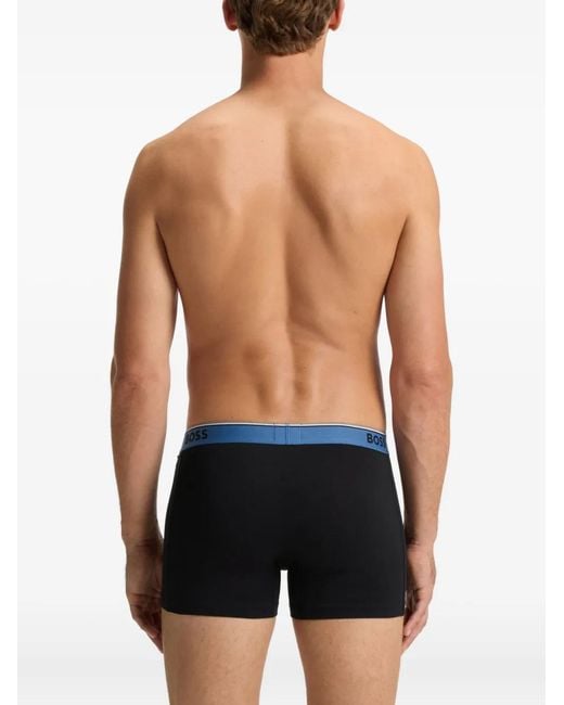 Boss Blue Logo-Waistband Boxers (Pack Of Three) for men