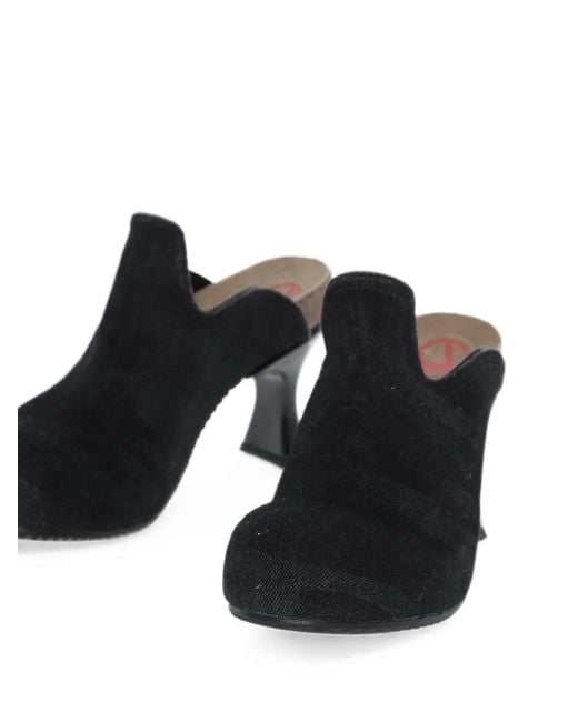 DIESEL Black D-Woodstock Denim Clogs