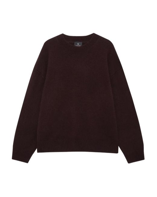 Anine Bing Purple Crew-Neck Sweater