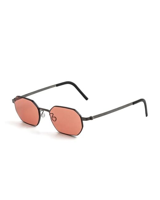 Lindberg Pink Geometric-Frame Sunglasses