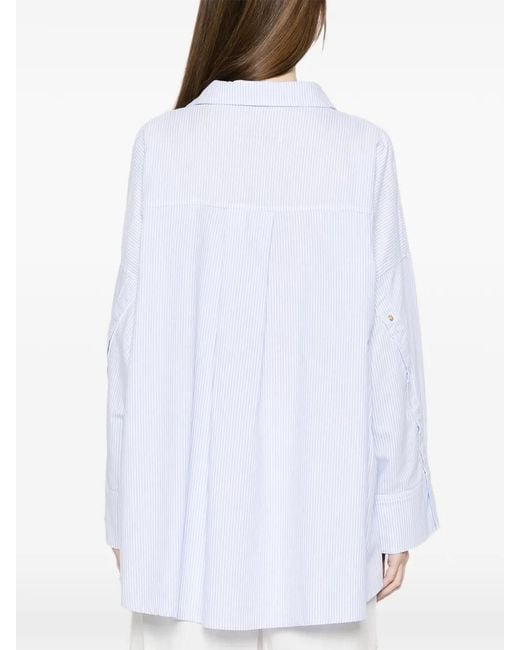 White Sand White Striped Pocket Shirt