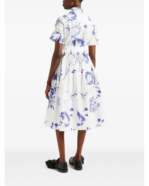 Erdem フローラル スカート Blue