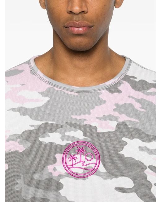 BLUE SKY INN White Camo-Print Waffle-Knit T-Shirt for men