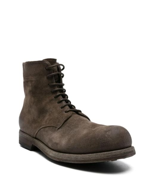 Officine Creative Lace-Up Zip-Up Boots in Brown for Men | Lyst