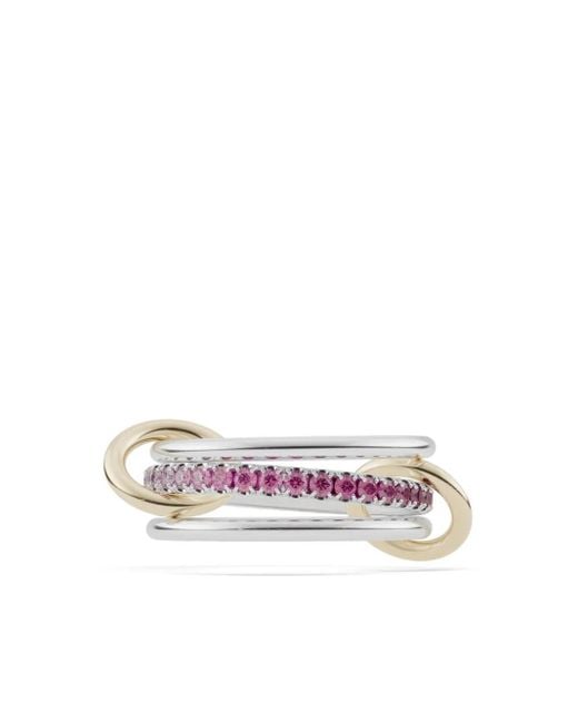 Spinelli Kilcollin White 18Kt Interlocking Gelbgoldring Mit Pinkem Saphir