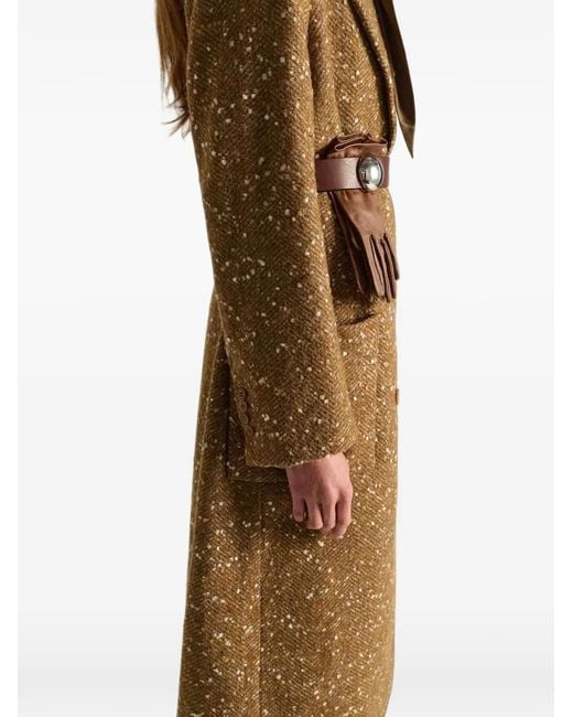 Dorothee Schumacher Natural Double-Breasted Tweed Coat
