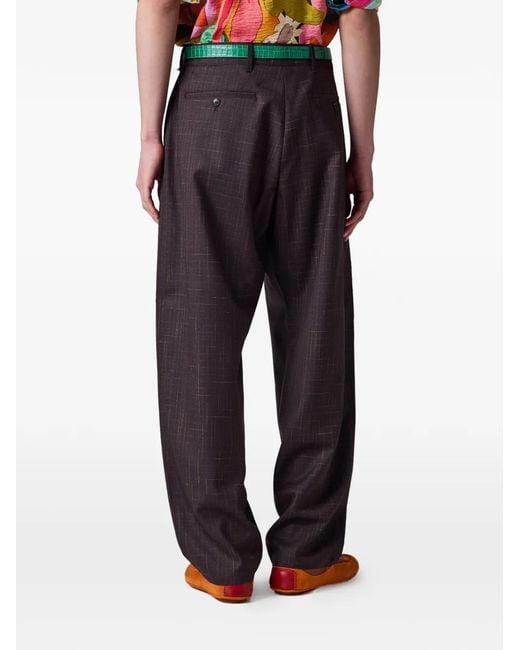 Paul Smith Brown Check-Pattern Trousers for men