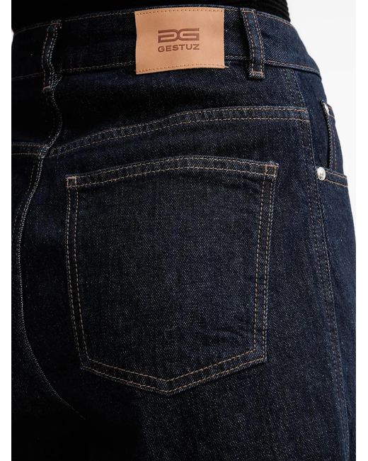 Gestuz Black Logo-Patch Shorts
