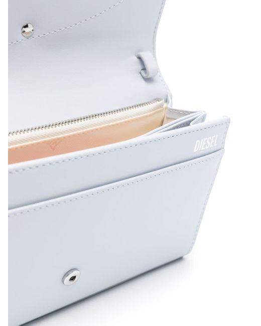 DIESEL White Portemonnaie-Tasche aus pastellfarbenem Leder