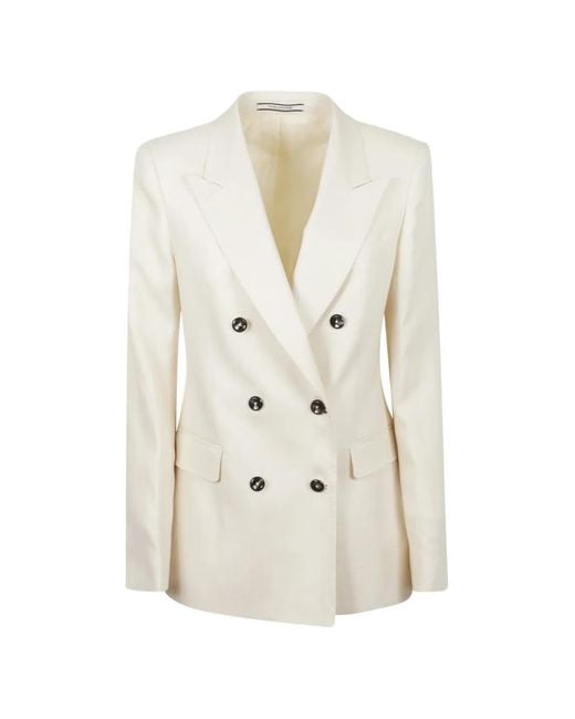 Tagliatore White Parigi Double-Breasted Peak-Lapel Blazer