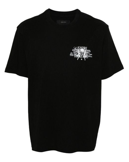 Amiri Black And Cotton T-Shirt for men