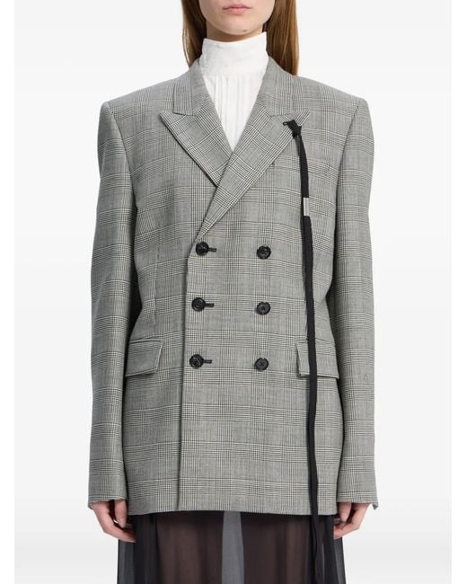 Ann Demeulemeester Gray Double-Breasted Wool Blazer