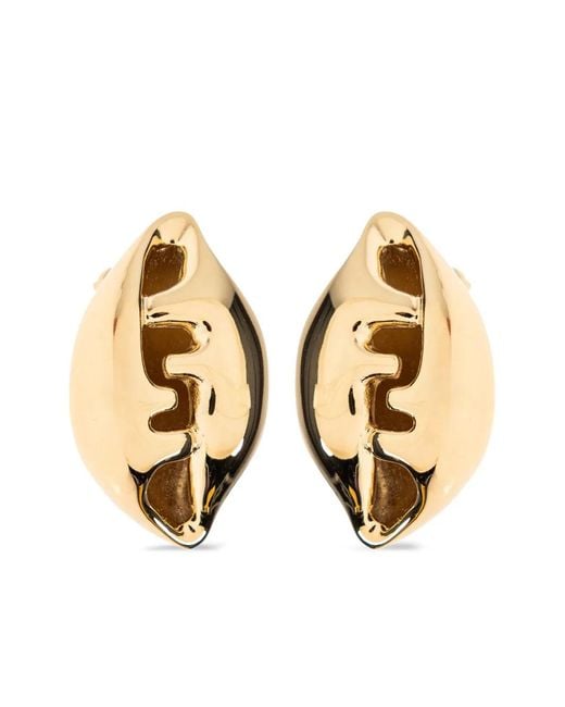 Fendi Natural Sculptural Shell Earrings