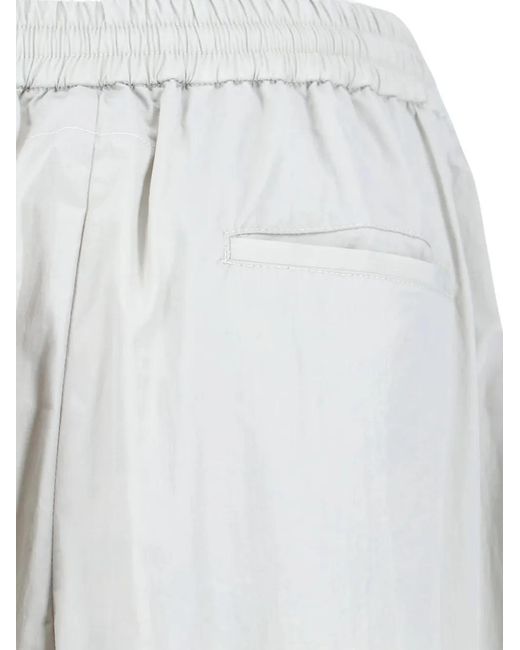 MM6 by Maison Margiela White Crinkled Wide-Leg Trousers for men