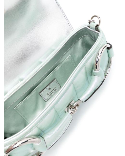 Gucci Blue Small Horsebit Chain Shoulder Bag