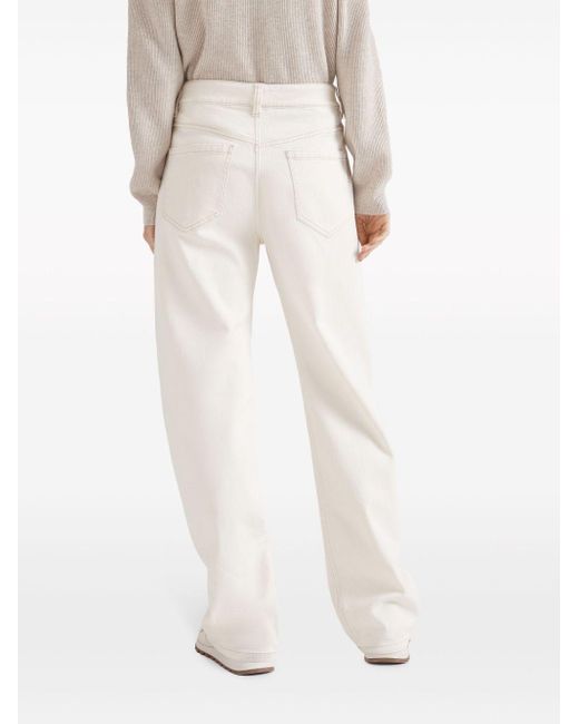 Brunello Cucinelli High Waist Jeans in het White