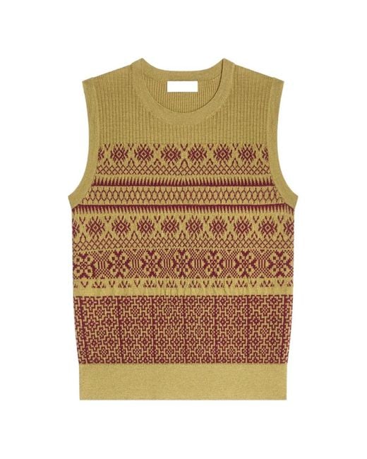 Dries Van Noten Natural Jacquard Wool Sweater for men