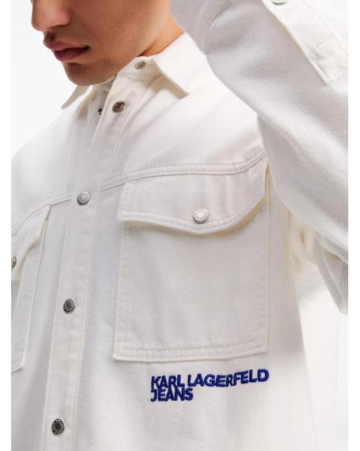 メンズ Karl Lagerfeld スローガン シャツ White