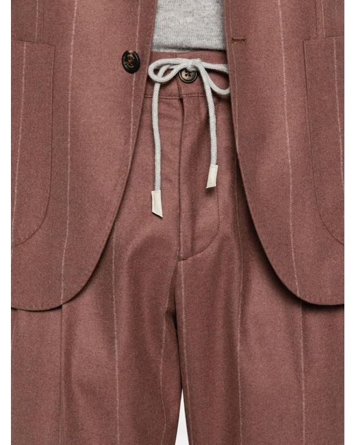 Eleventy Red Pinstripe-Pattern Suit for men