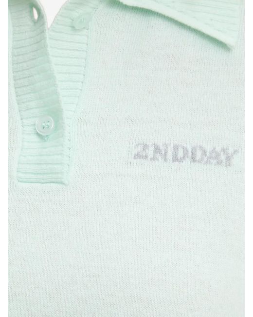 Day Birger et Mikkelsen Blue Buttoned Logo Polo Top