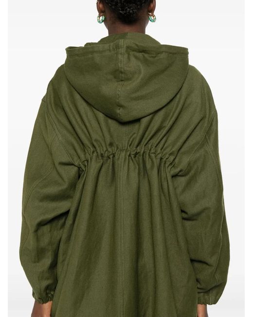 Fabiana Filippi Green Hooded Windbreaker
