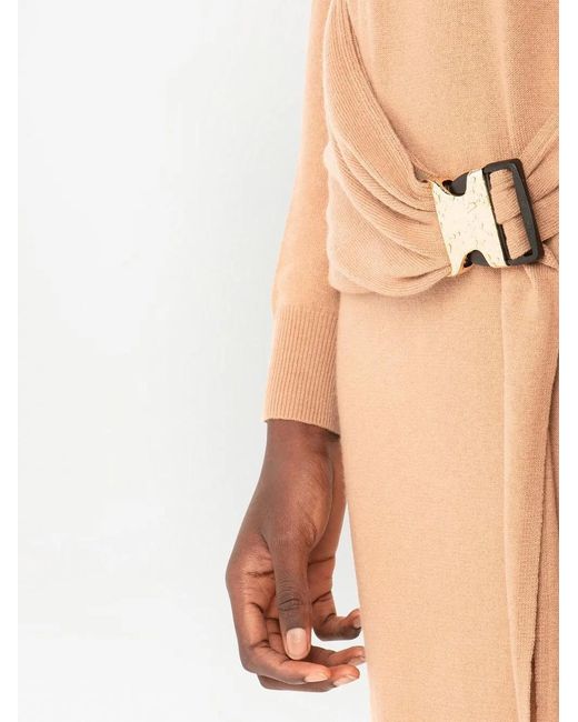 J.W. Anderson Brown Buckled-Waist Knit Dress