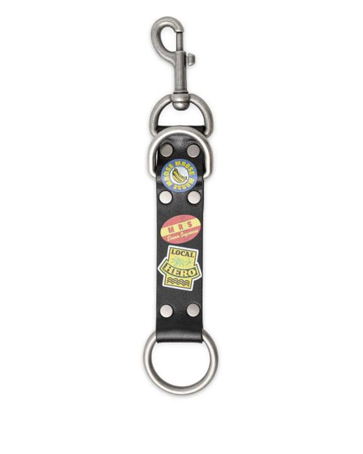 Martine Rose Leren Sleutelhanger Met Patches in het Metallic voor heren