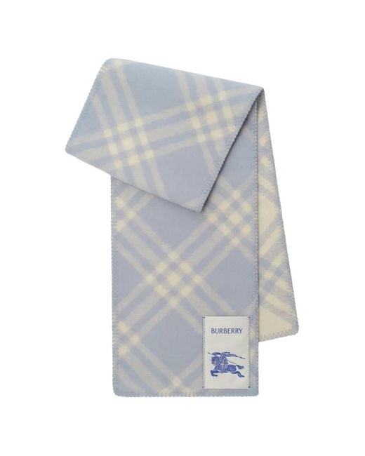 Burberry Gray Check Wool Scarf