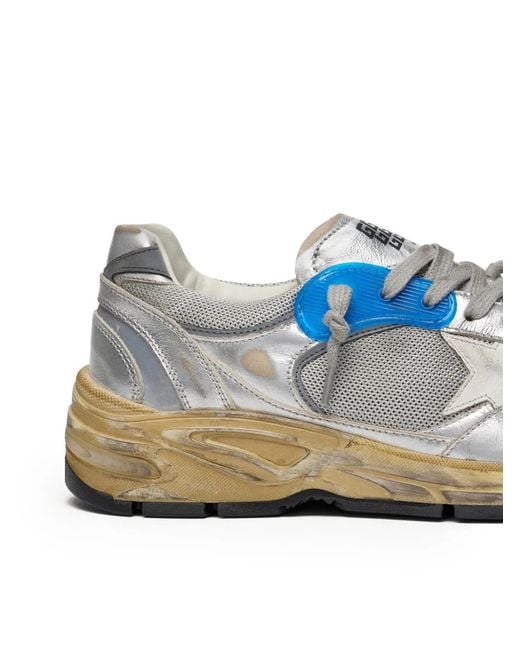 Golden Goose Deluxe Brand Blue "Running Dad" New Net And Laminated Upper Leather Star La