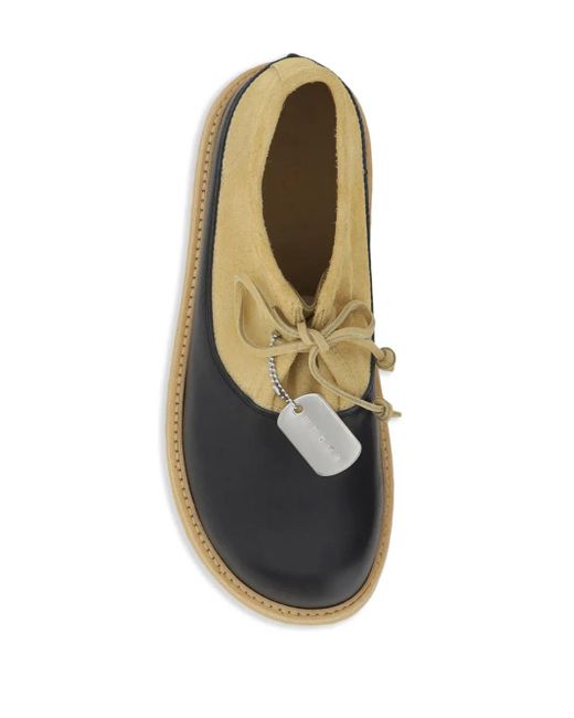 Marni Blue Logo-Tag Leather Ankle Boots for men