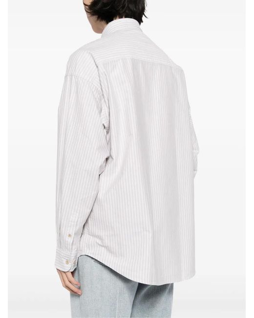 Aape By A Bathing Ape White Striped Cotton Shirt for men