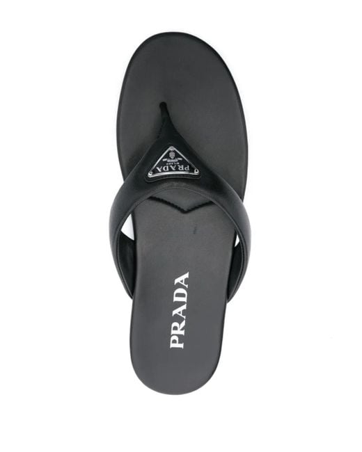 Prada Black Leather Sandal