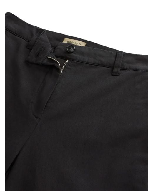 Woolrich Black Zip-Fly Canvas Trousers