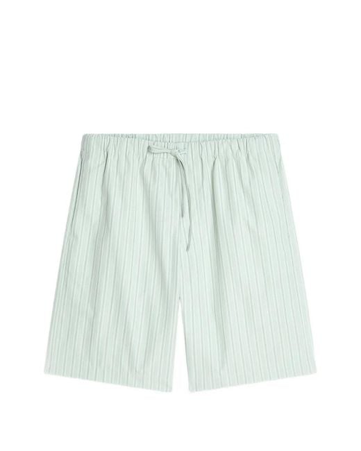 Dries Van Noten Blue Striped Drawstring Shorts for men