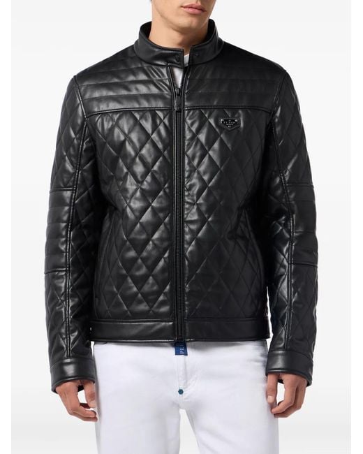 Philipp Plein Black Padded Zip-Up Jacket for men