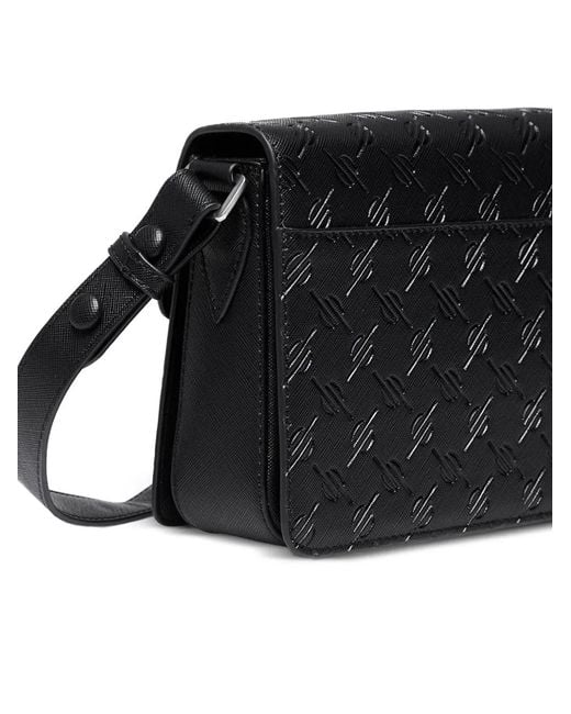 Daily Paper Black Meru Monogram-Debossed Shoulder Bag