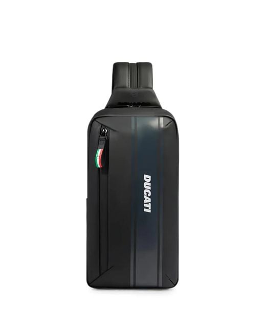 Piquadro Black X Ducati Logo-Print Backpack