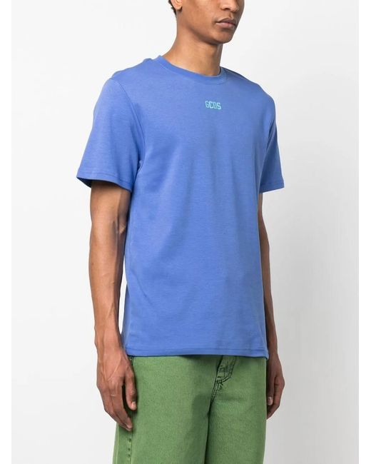 Gcds Blue Logo T-shirt for men