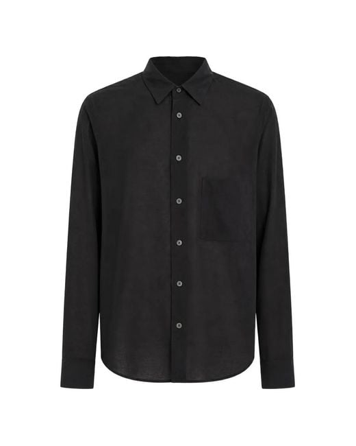 Ziggy Chen Black Chest-Pocket Long-Sleeve Shirt for men