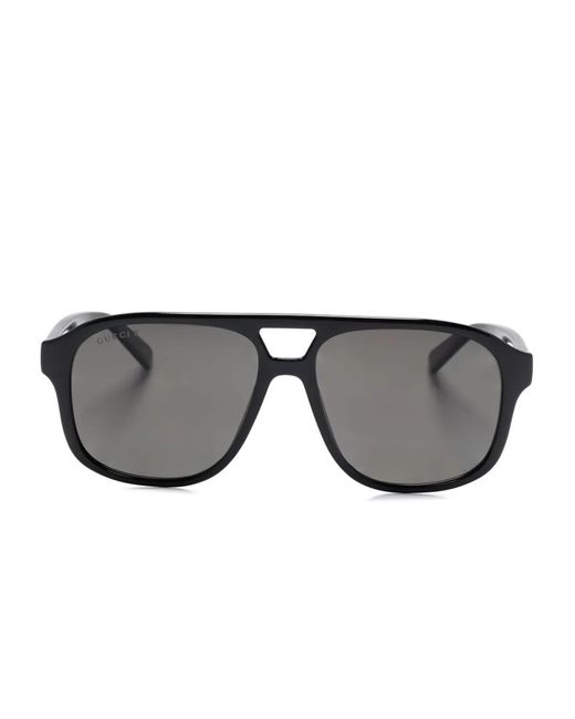 Gucci Gray Pilot-Frame Sunglasses for men