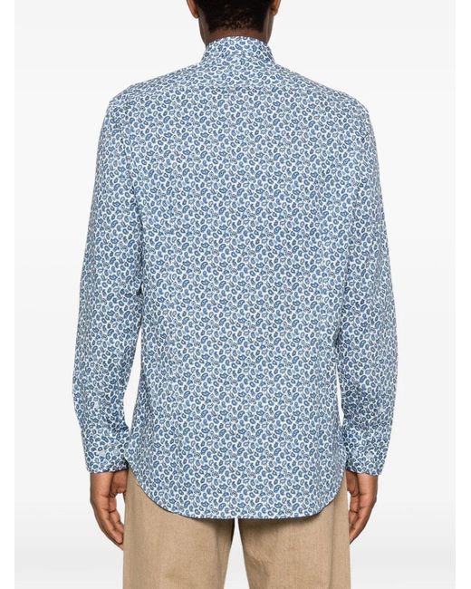 Etro Blue Paisley-Print Shirt for men