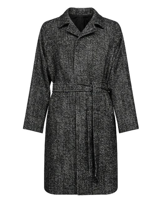 Tagliatore Black Salomons Wrap Coat for men