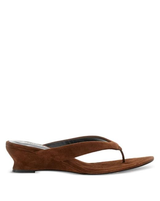 Le Monde Beryl Brown Thong-Strap Wedge Sandals