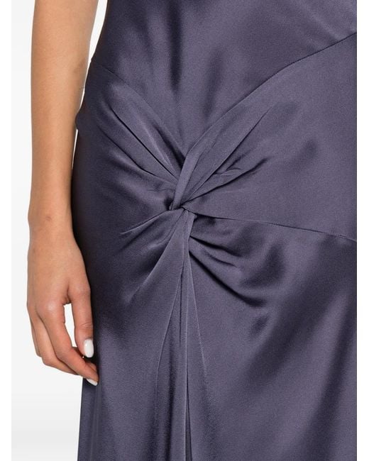 Victoria Beckham Blue Robe Longue Draped Cami