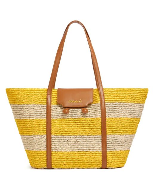 Marni Yellow Medium Trunkaroo Beach Tote Bag