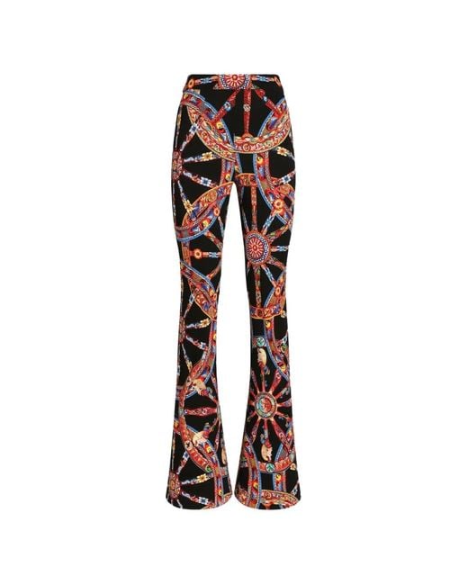 Dolce & Gabbana Black Carretto-Print Viscose Jersey Leggings