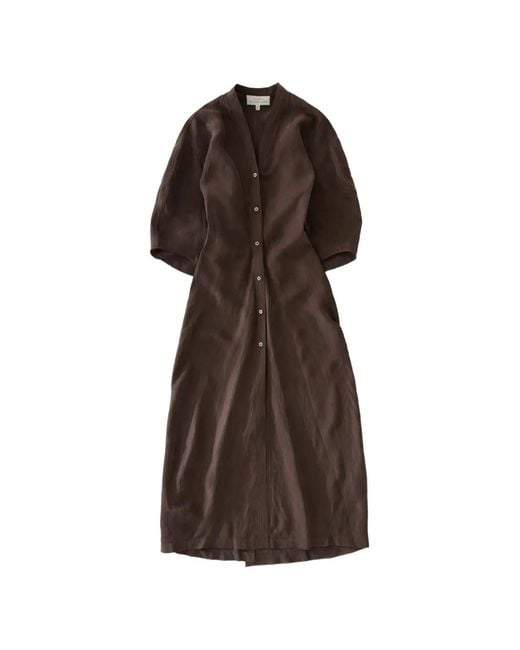 Studio Nicholson Brown Midi Yosha Banana-Curve Dress