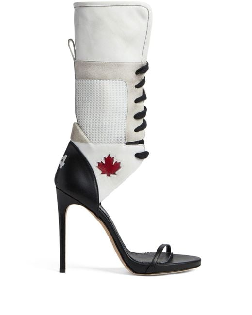 DSquared² White Boxeur 120Mm Lace-Up Sandals